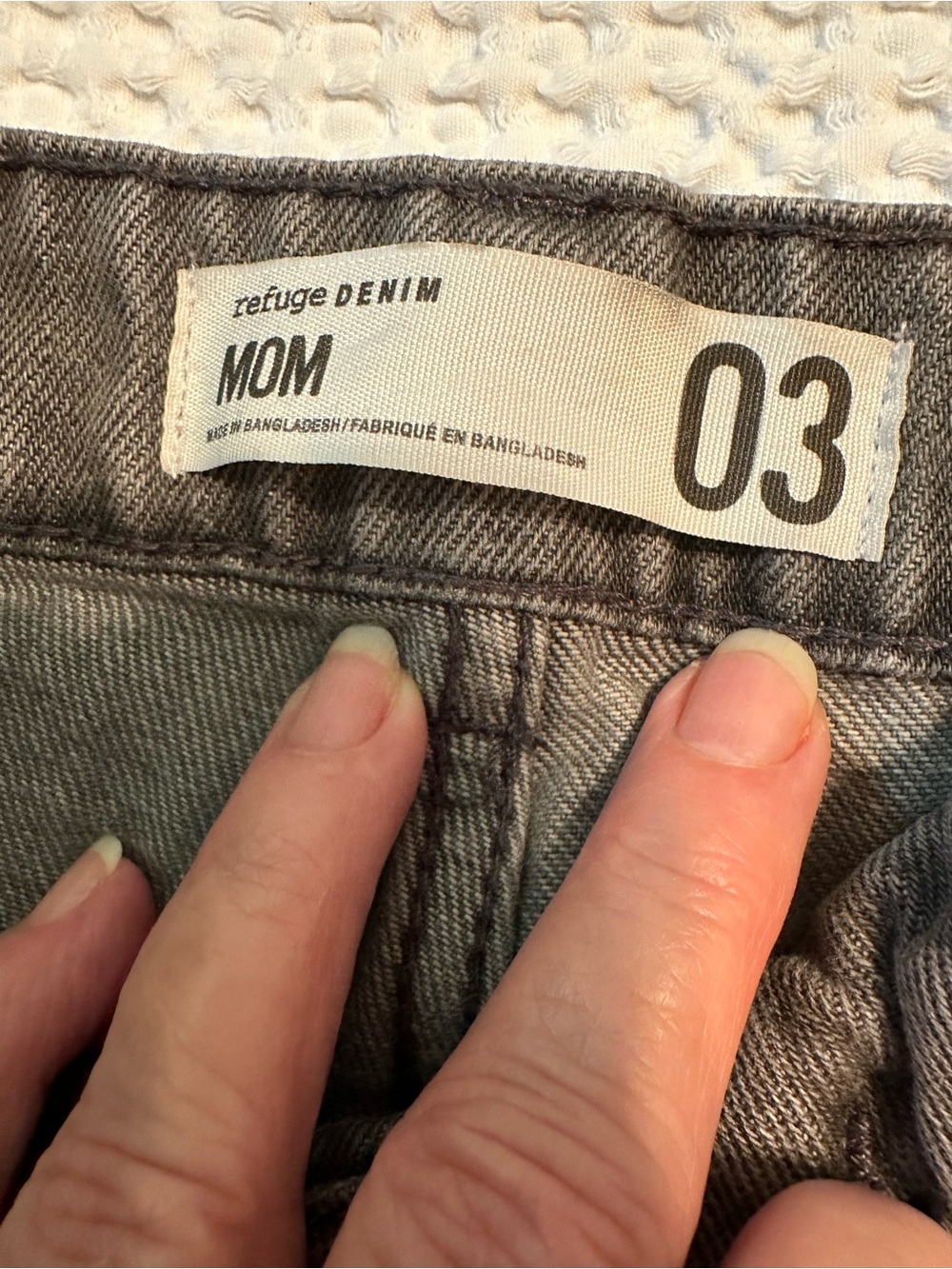 Refuge Gray Denim Mom Jeans